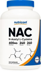 Nutricost N-Acetyl L-Cysteine (NAC) 600mg, 240 Vegetarian Capsules
