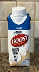 Nestle Boost Plus Balanced Nutritional Drink Very Vanilla 8 oz Carton 24 Ct 1/27