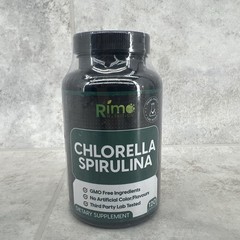 Rimo Nutrition Spirulina Chlorella Capsules 1000 mg Per Serving 120ct- 03/2027