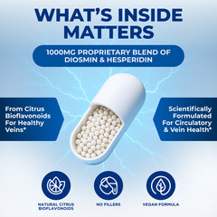 We Like Vitamins Diosmin Hesperidin 1000mg – 180 Capsules – 90 Day Supply