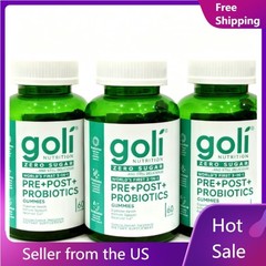 3 Pack Goli Zero Sugar 3-in-1 PRE+POST+Probiotics Gummies 60 Count++
