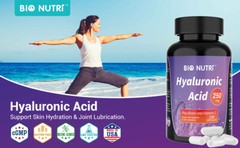 Hyaluronic Acid Capsules | 250mg | 240 Capsules| Non-GMO | by BIO NUTRI