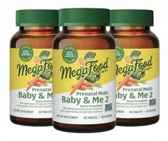 MegaFood Baby & Me 2 Prenatal Vitamins 180 Total Tablets EXP: 06/2026 3 PACK