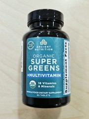 Ancient Nutrition – Organic Super Greens – Multivitamin – 90 Tabs – Exp 09/2027