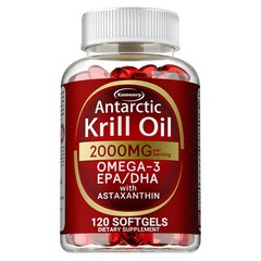 Antarctic Krill Oil 2000mg – Omega-3,EPA, DHA, Astaxanthin,Heart and Skin Health