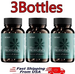 3 Pack BIOMA Probiotics Digestive Health Gut Support for Men & Women 60 Capsules