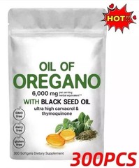 2 in 1 Oil of Oregano & Black Seed Softgels Count with Carvacrol,Immune Support
