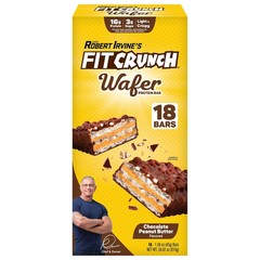 FITCRUNCH Wafer Protein Bars 16g of Protein 18 Bars Chocolate Peanut Butter