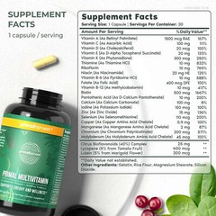 Primal Harvest Primal Multivitamin – for Eye Heart, Bone, Skin and Brain, Health