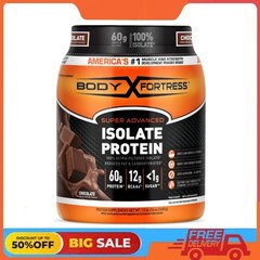 Body Fortress Super Ultra-filtered Isolate Protein Powder, Chocolate, 1.5 lb