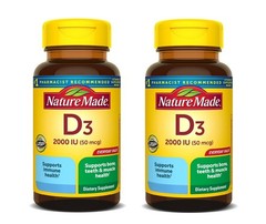 Vitamin D3 Dietary Supplement for Bone and Immune Health Support, 100 Ct 2 Pack