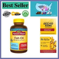 Heart Health Support Omega 3 Fish Oil 1200mg Softgels – 100 Count, 50 Day Supply