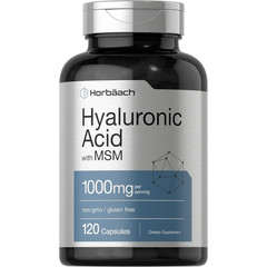 Hyaluronic Acid with MSM | 1000 mg | 120 Capsules | Non-GMO |Free Shipping