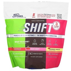 Real Ketones SHIFT Variety Pack, Watermelon, Black Cherry, Ras Lemonade, 30 Days