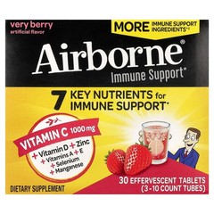 2 X AirBorne, Immune Support Supplement, Very Berry, 3 Tubes, 10 Effervescent T