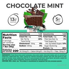Power Crunch Original Protein Energy Bars, Chocolate Mint, 1.4 oz, 5 Count