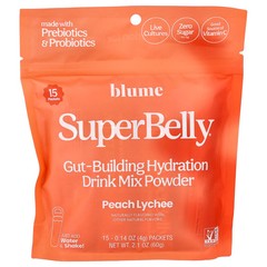 2 X Blume, SuperBelly�, Peach Lychee, 15 Packets, 0.14 oz (4 g) Each