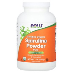2 X NOW Foods, Certified Organic Spirulina Powder, 1 lb (454 g)