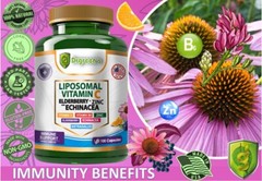 Immune System Booster (2 PACKS) Vitamin C +Zinc+Elderberry+Echinacea 200 capsule