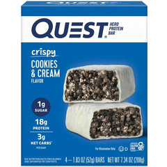 Quest Nutrition, Crispy Hero Protein Bars, Low Carb, Gluten Free, Cookies & Crea