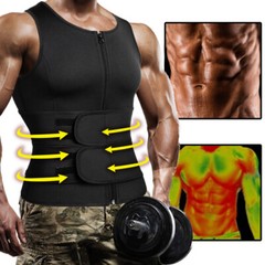 Men’s Sauna Sweat Suit Vest Waist Trainer Body Shaper Tank Tops Fat Burner Shirt
