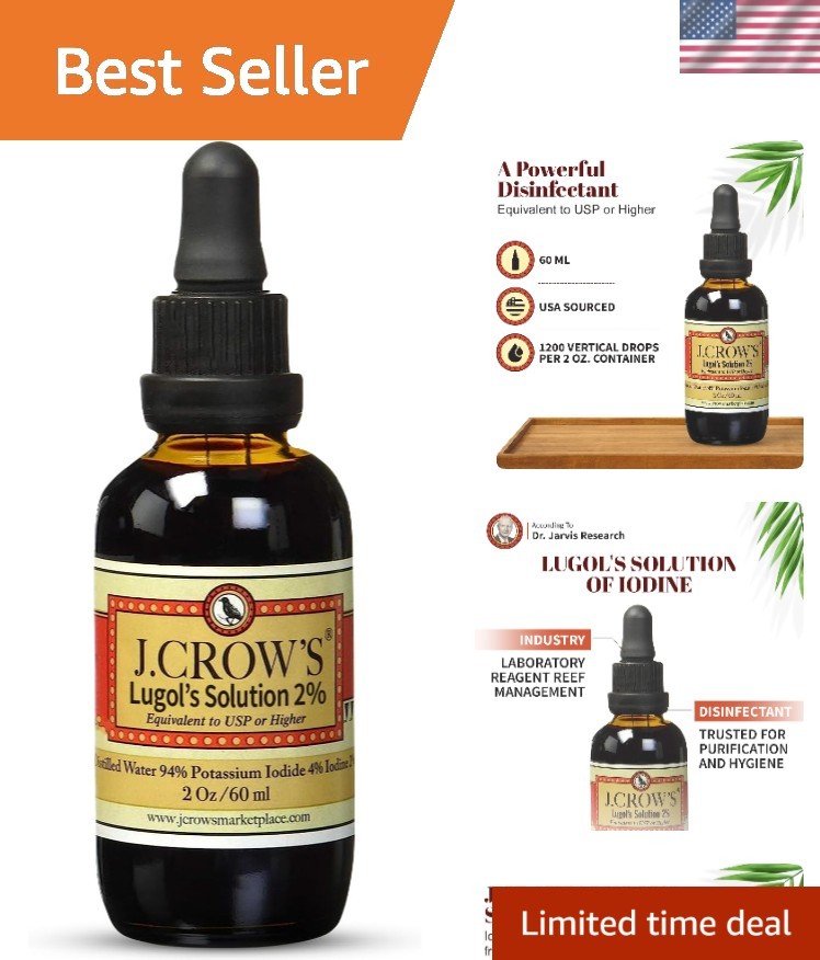 Lugol’s 2% Iodine Solution – 2 oz , Gluten-Free & Alcohol-Free Drops