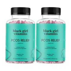2-Pack Black Girl Vitamins PCOS Relief – Cycle Support for Women – 120 Gummies