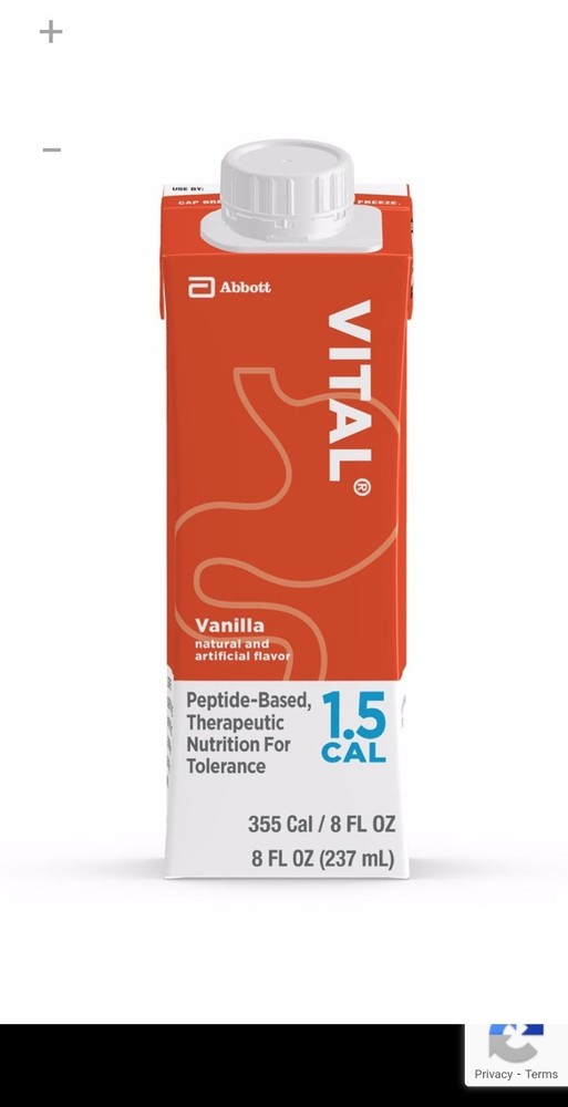Case of 24, 8oz bottles Abbott Vital 1.5 Cal is calorically dense, nutrition.