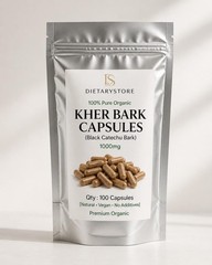 100% Organic Kher Khair Bark Chhal Acacia catechu 1000mg (100 Capsules)
