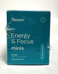 Neuro Mints Energy & Focus Chewable Mints Caffeine L-Theanine 72 Pep/Wg