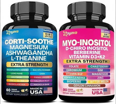 USPS Zoyava Myo-Inositol Corti-Soothe Combo Capsules Stress Hormone Gut Skin Sup