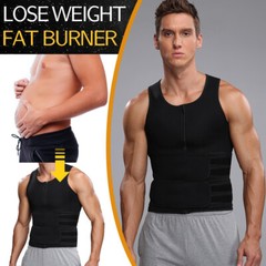 Men’s Sauna Sweat Suit Vest Waist Trainer Body Shaper Tank Tops Fat Burner Shirt