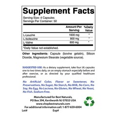 Best Naturals BCAA Branch Chain Amino Acid, 3200mg per Serving, 200 Capsules