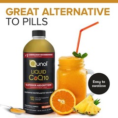 COQ10 Liquid Supplement Antioxidant Heart Health 100mg 90 Servings 30.4oz QUNOL