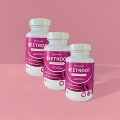 3PCS Rosabella Organic Beet Root 60 Capsules Natural-Energy Boost Blood Pressure