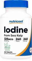 Nutricost Iodine (Natural Iodine from Sea Kelp) 325mcg, 240 Tablets
