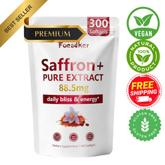Saffron Extract 88.5mg Energy Mood Eye Support 300 Softgels 5 Month Supply