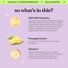 Lemme Purr Women Vaginal Probiotic Gummies Pineapple Flavor pH Flora Odor Suppor