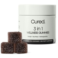 Cured 3 in 1 Wellness Gummies Shilajit, Sea Moss, Ashwagandha – 30 Gummies
