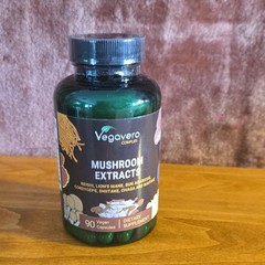 Vegavero Mushroom Extracts Vegan Capsules Reishi Lion’s Mane Cordyceps 90