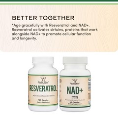 NAD+ Anti-Aging Supplement | 500mg Pure NAD Plus | 30-Day Supply | Vegan, Non-GM
