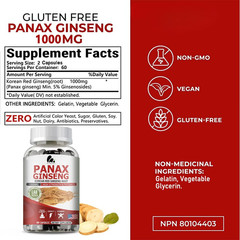 Ginseng Capsules – 100% natural – improves physical function – endurance