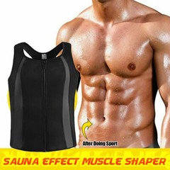 Men’s Sauna Sweat Suit Vest Waist Trainer Body Shaper Tank Tops Fat Burner Shirt