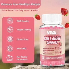Collagen Gummies Hydrolyzed Collagen Containing Vitamin D and Biotin, Supporting