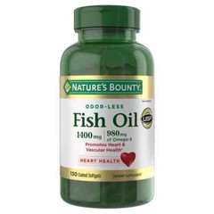 Nature’s Bounty Fish Oil 1400 mg 130 Coated Softgels 980 mg of Omega-3