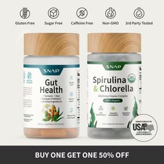 SNAP Gut Health Supplement&Snap Supplements Natural Spirulina and Chlorella-