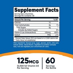 Nutricost Vitamin D3 Gummies 5,000 IU (125mcg), 120 Gummies – Mixed Berry Flavor