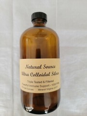 Natural Source Ultra Colloidal Silver 1000 PPM – 16 oz Glass Bottles (free ship)