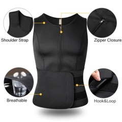 Men’s Sauna Sweat Suit Vest Waist Trainer Body Shaper Tank Tops Fat Burner Shirt