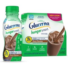Glucerna Hunger Smart Diabetic Protein Shake Classic Chocolate 10oz 6ct